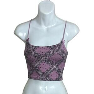 PacSun purple bandana print cropped cami top size XS